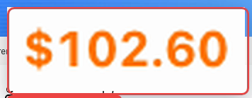 Sugargoo US SEA (Tax Free) at 20 kg: the quoted price on the provider's own calculator, enlarged