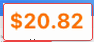 Sugargoo EUB(US) at 750 g: the quoted price on the provider's own calculator, enlarged